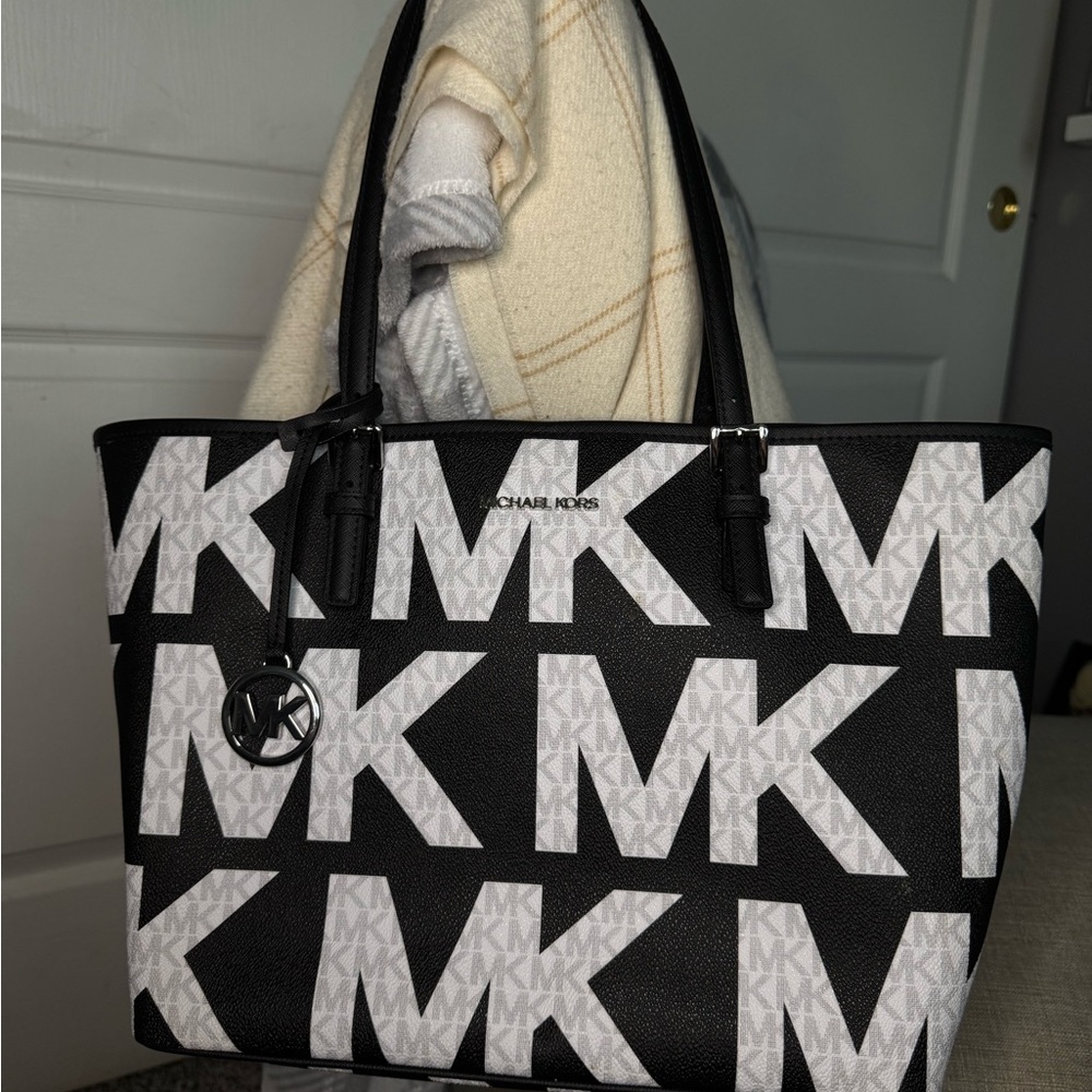 Michael Kors Monogram Black and White Tote